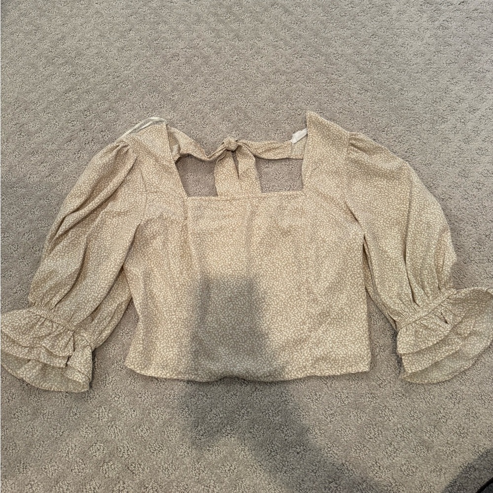 Sienna Sky Cream Floral Puff Sleeve Blouse
